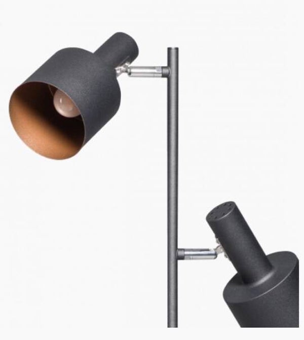 Industriële Vloerlamp - mat zwart/koper - 150h