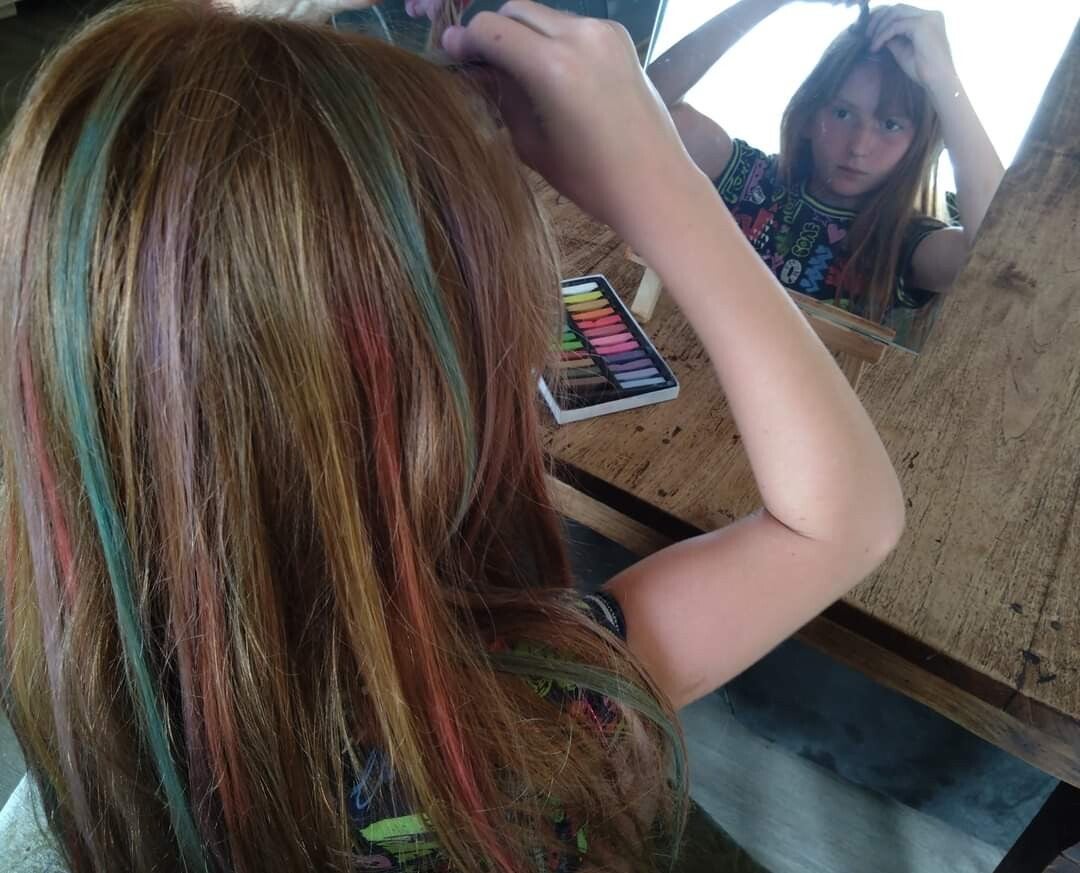 Gekleurde haarkrijtjes