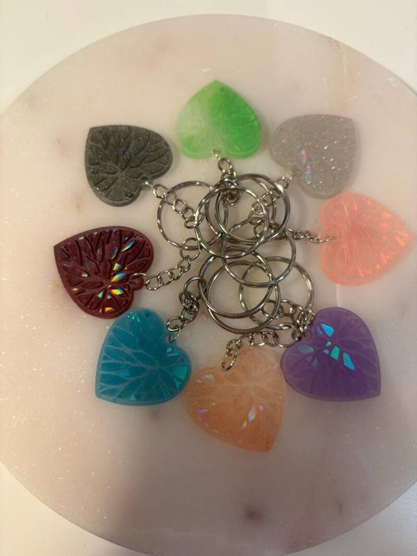 Glitter hart sleutelhanger