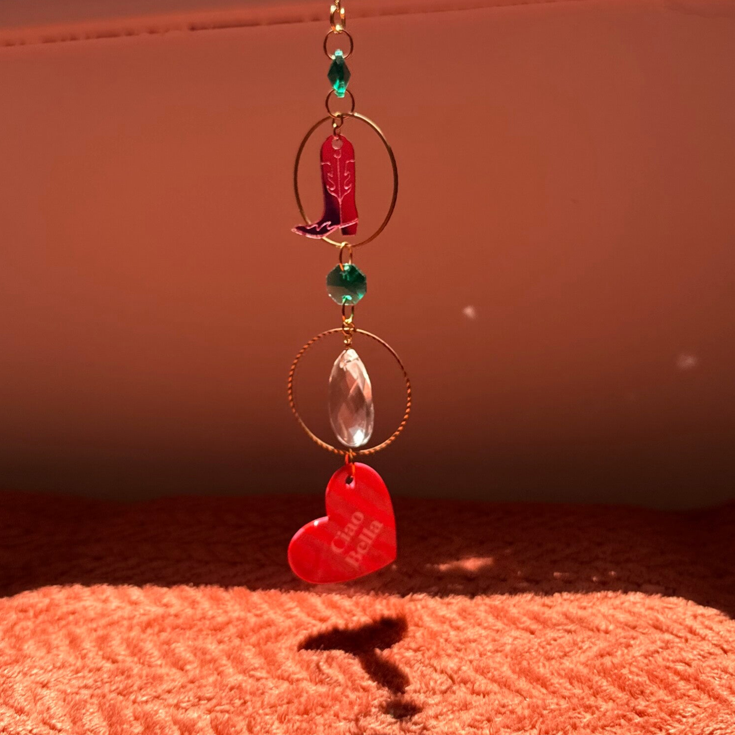 Attrape soleil "botte de cowgirl " ( ou suncatcher ) à suspendre