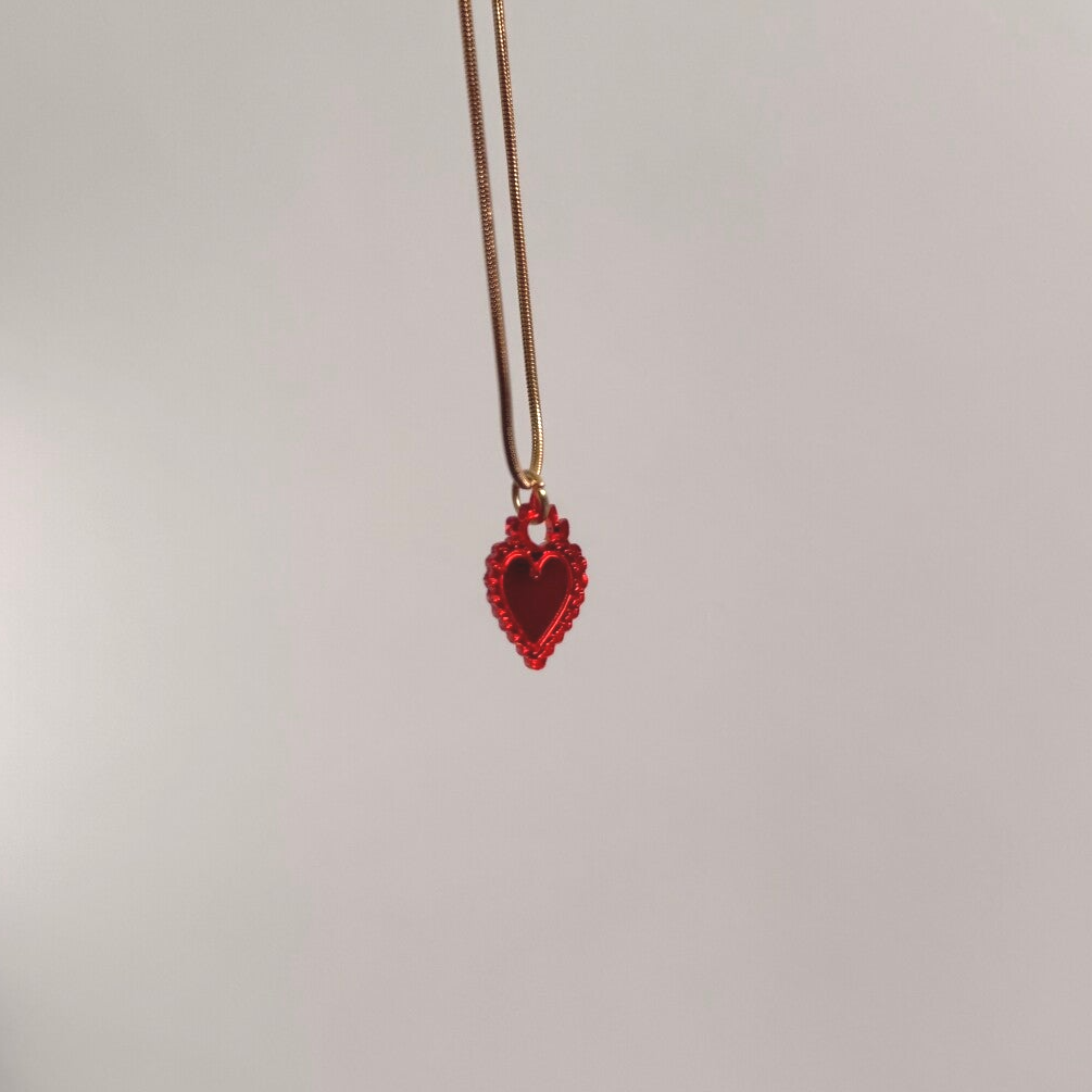 collier sacré-coeur rouge