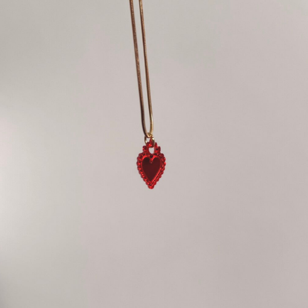 collier sacré-coeur rouge