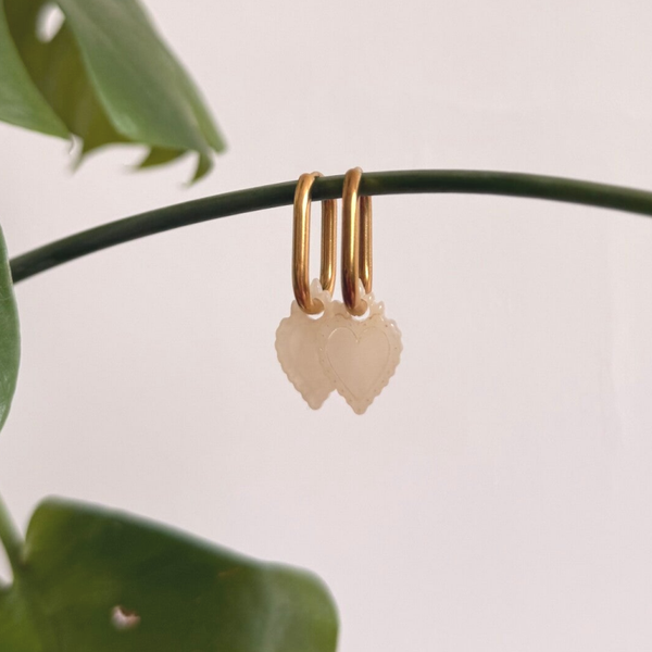 🤍 Boucles d'oreilles Sacré-Cœur Blanc 🤍