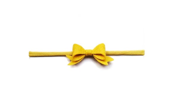 Little darling bow mustard