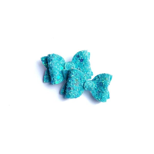 Mali-Blue Breeze Glitter teeny set bows