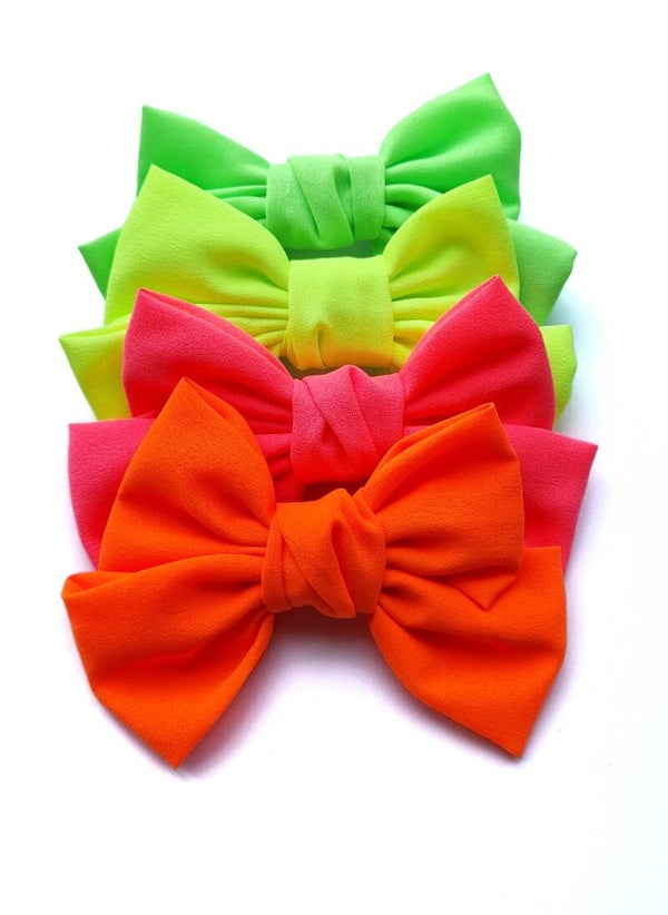 neon oversized bow