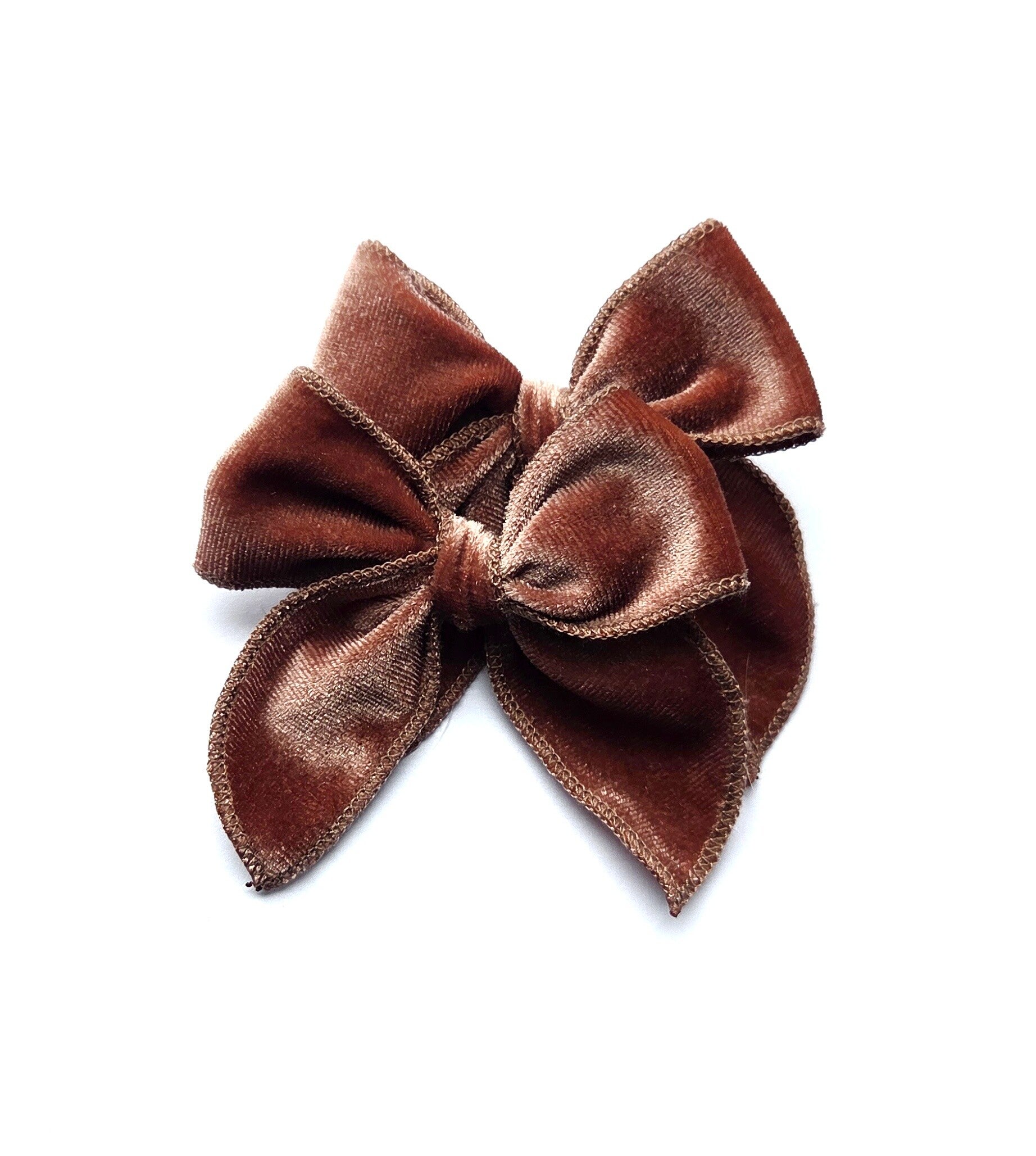 2 antique pink velvet piggy tails