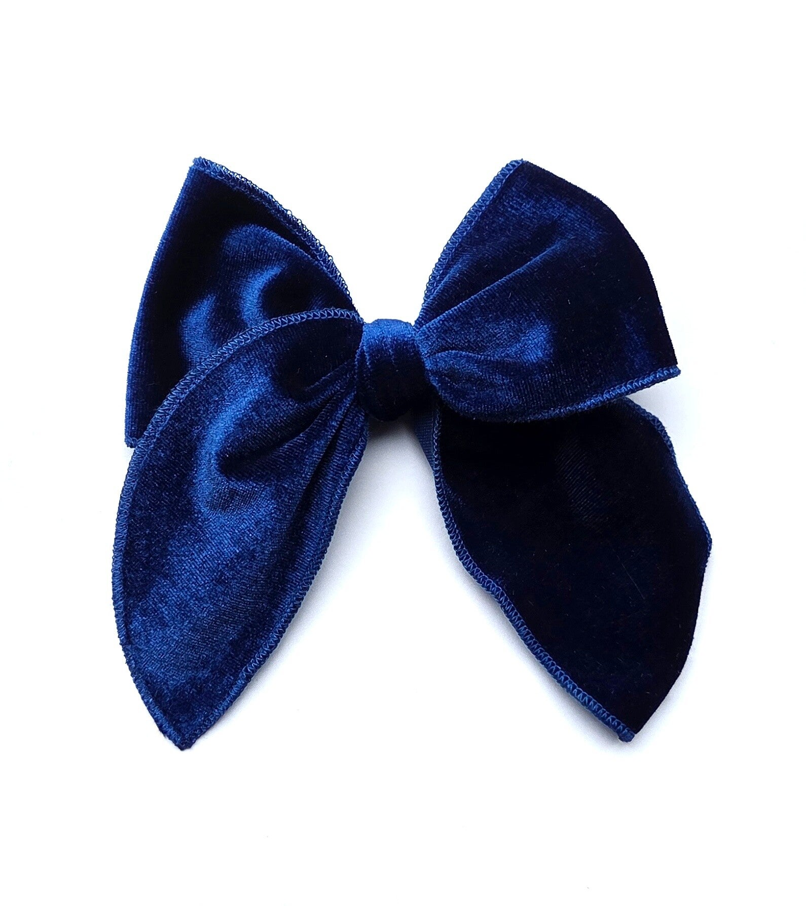 2 navy blue velvet oversized bow