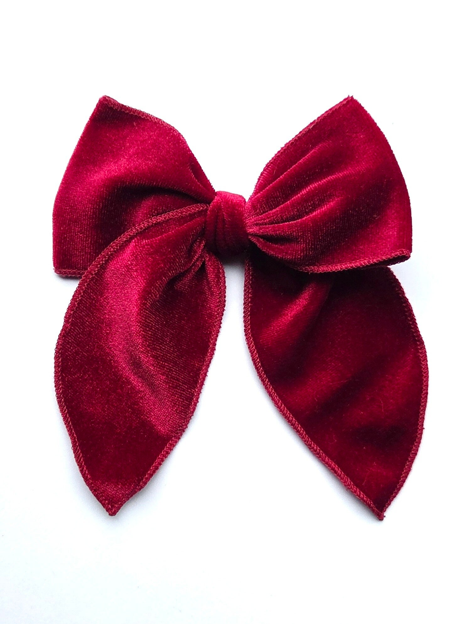 2 Burgundy velvet oversized bow