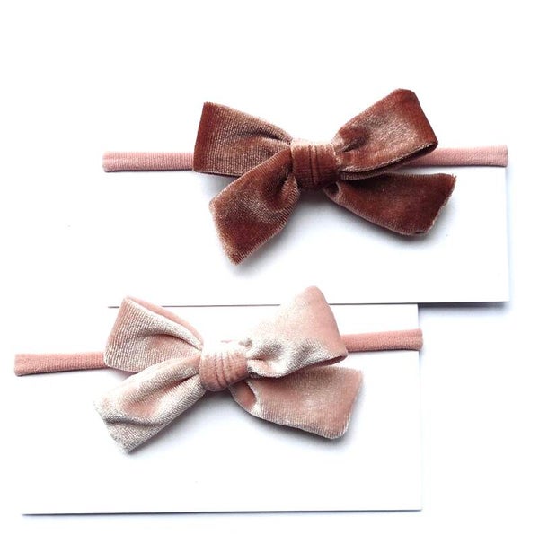 2 baby velvet bow