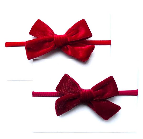 2 baby velvet bow