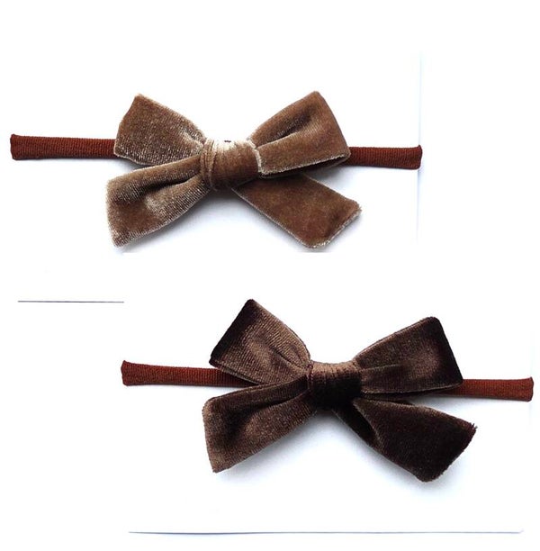 2 baby velvet bow
