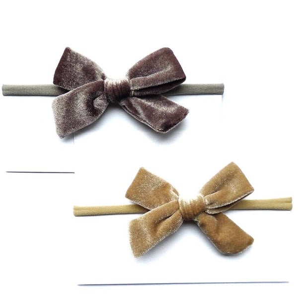 2 baby velvet bow