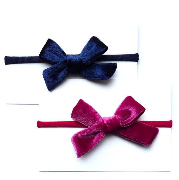 2 baby velvet bow