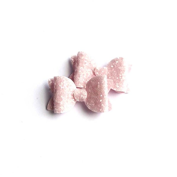 5 baby pink teeny weeny bows