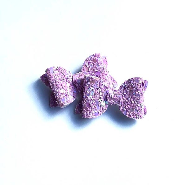 purple glitter teeny weeny bows