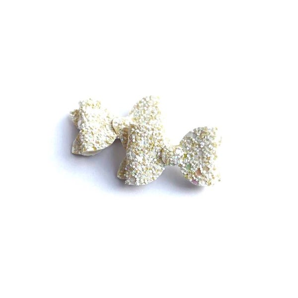 cream glitter teeny weeny bows