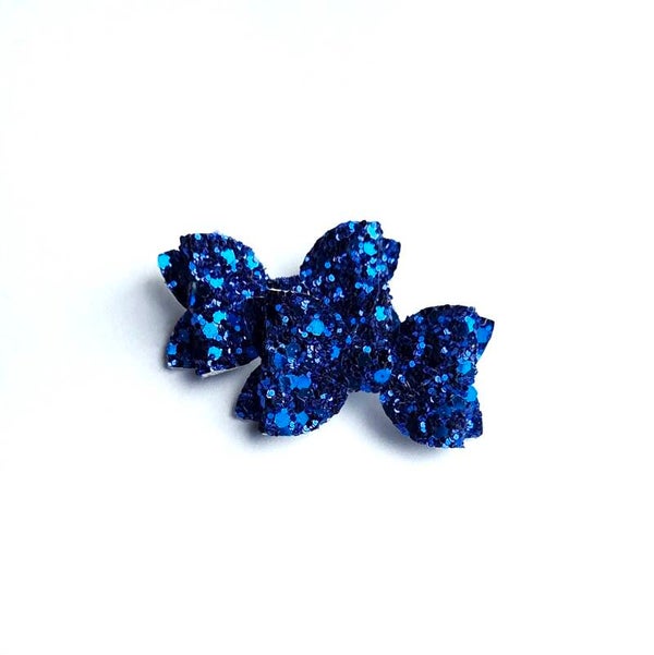 5 deep blue teeny weeny bows