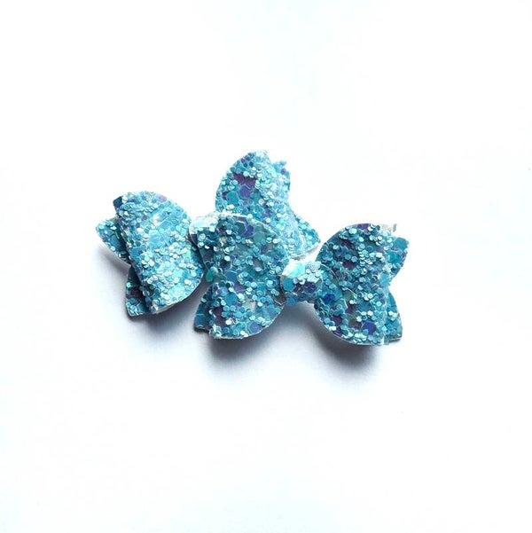 5 blue teeny weeny bows