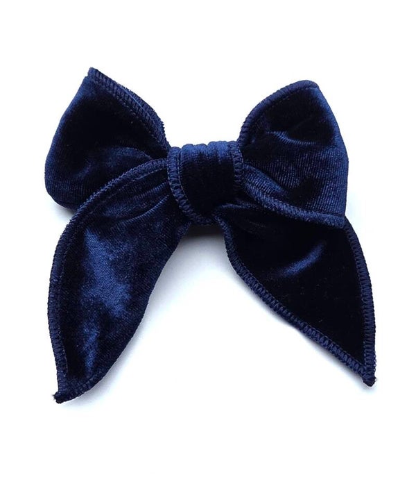 Navy Velvet bow