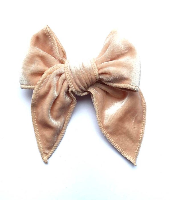 Peach Velvet bow