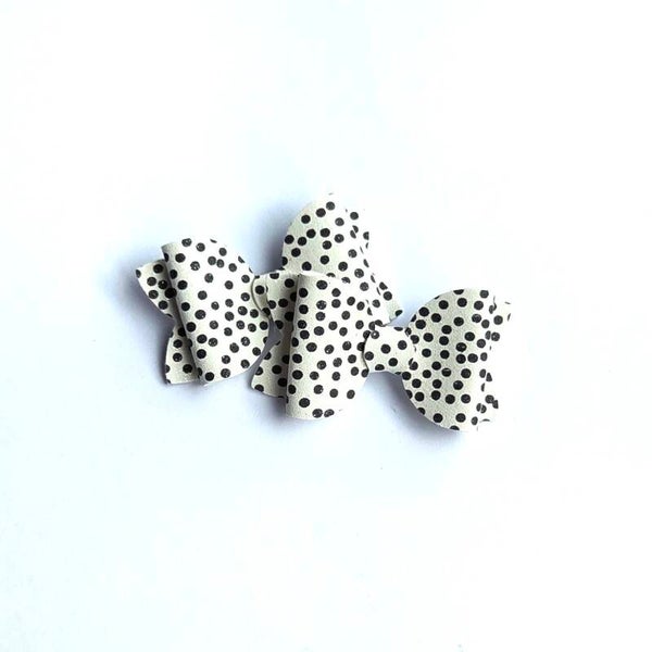 6 Black dot teeny weeny bows