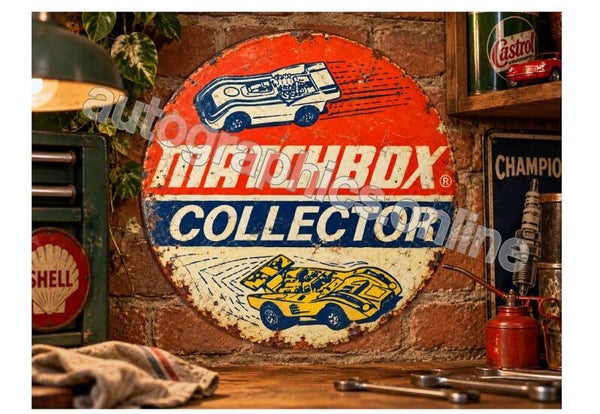 MATCHBOX CARS COLLECTOR RUSTIC / NEW LOOK SIGN GARAGE HOME BEDROOM GIFT