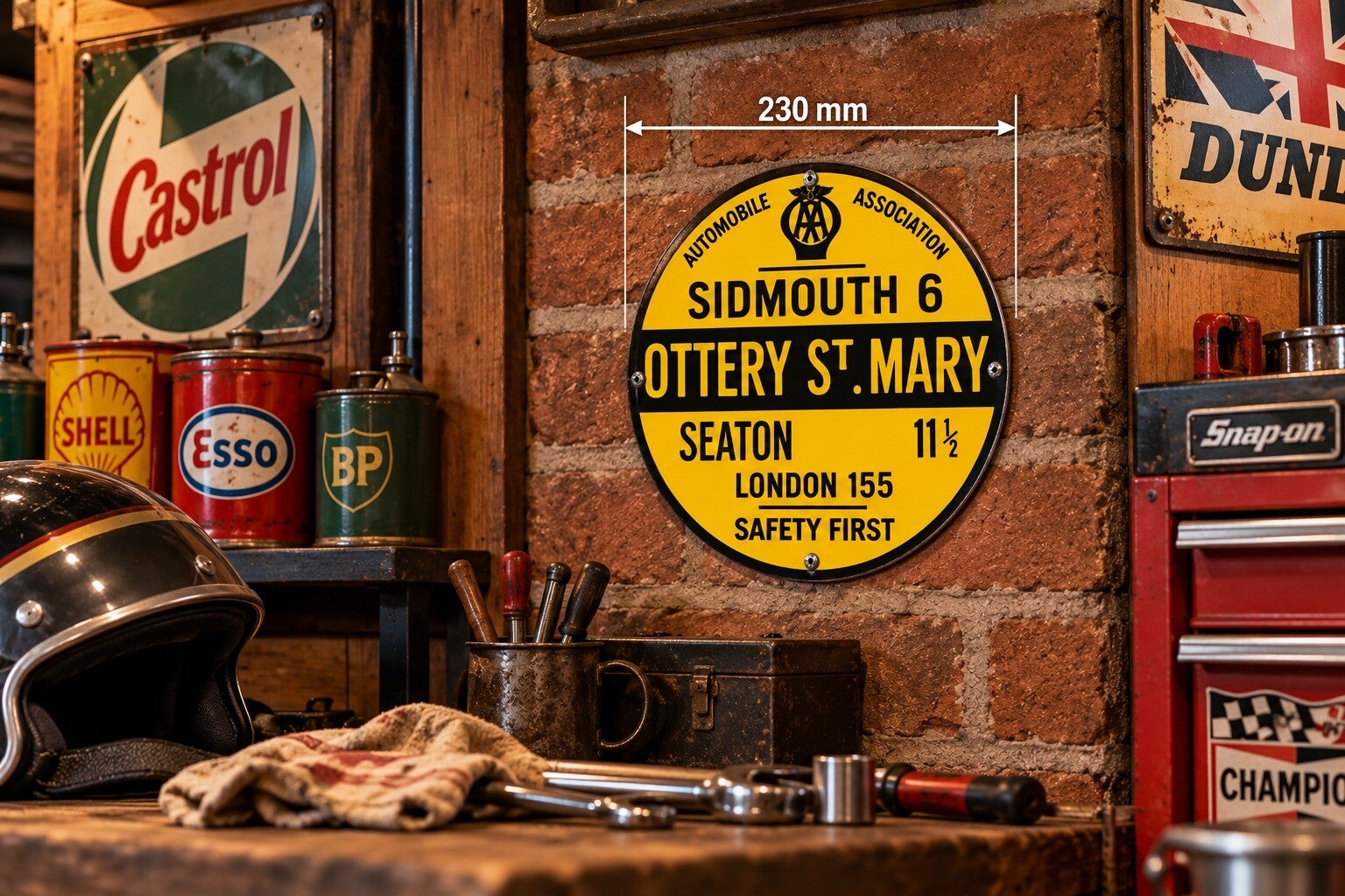 Replica Old AA Distance Village Round sign Retro Gift PERSONALIZED YOUR DETAILS