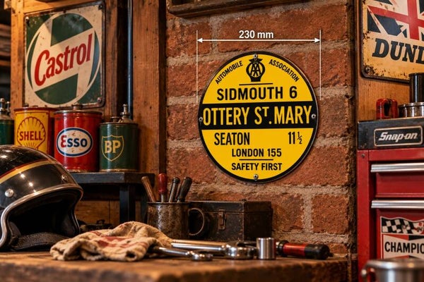 Replica Old AA Distance Village Round sign Retro Gift PERSONALIZED YOUR DETAILS