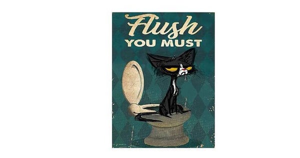 Flush Toilet Bathroom Sign KITCHEN Retro Metal Sign KITCHEN cave GIFT Kitchen A5 A4 A6