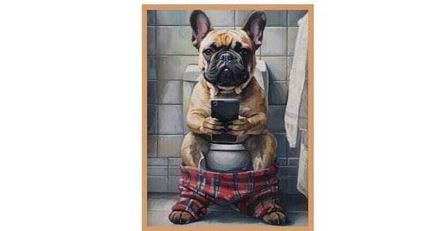 French Bull dog Toilet Bathroom Sign KITCHEN Retro Metal Sign KITCHEN cave GIFT Kitchen A5 A4 A6