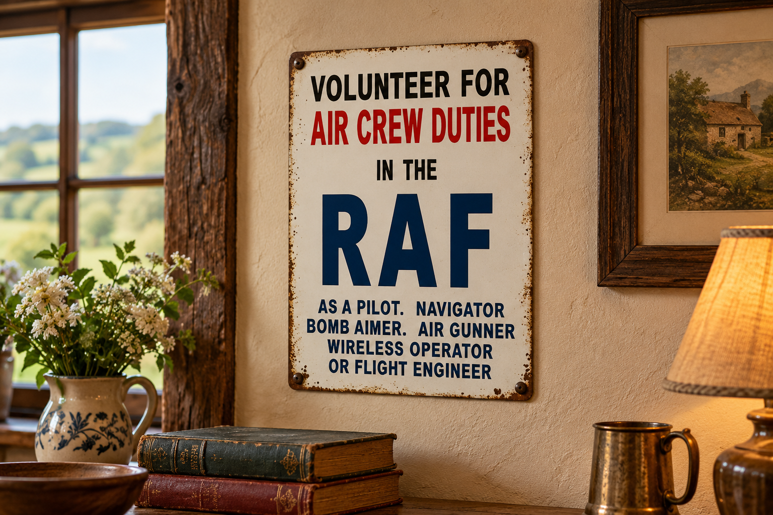 VOLUNTEER WITH THE RAF WW2 METAL RETRO SIGN KITCHEN CAVE GARAGE A6 A5 A4