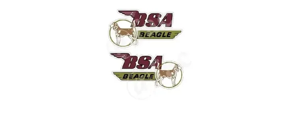 BSA BEAGLE CLASSIC STICKERS STANDARD CLEAR REVERSED DECAL x2