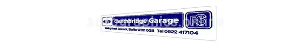 CHURCHBRIDGE GARAGE RS Dealer REAR WINDOW classic car reproduction sticker