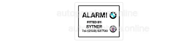 Sytner Alpina Door ALARM Stickers x2 - RESTORATION DECALS INSIDE FITMENT