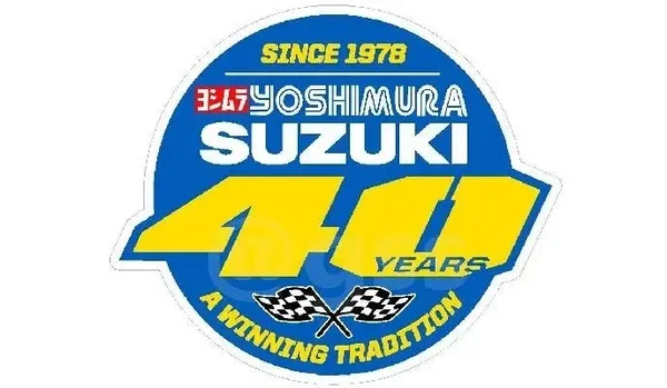 SUZUKI 40 YEARS DECALS x2 STANDARD - CLEAR - REVERSE