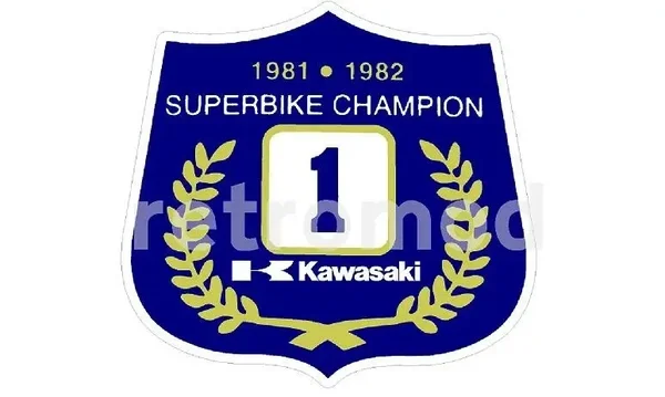 KAWASAKI EDDIE LAWSON SUPERBIKE CHAMPION 1981 - 1982 DECALS x2 decals