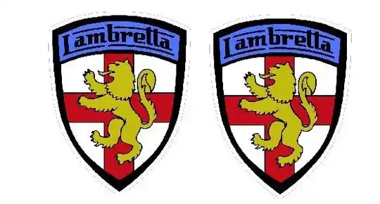 LAMBRETTA SCOOTER GEORGE CROSS SHIELD RETRO MOTORSPORT STICKERS x2