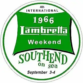 VINTAGE 1966 LAMBRETTA WEEKEND 1966 SOUTHEND Exterior Stickers Motorbike Decal x2
