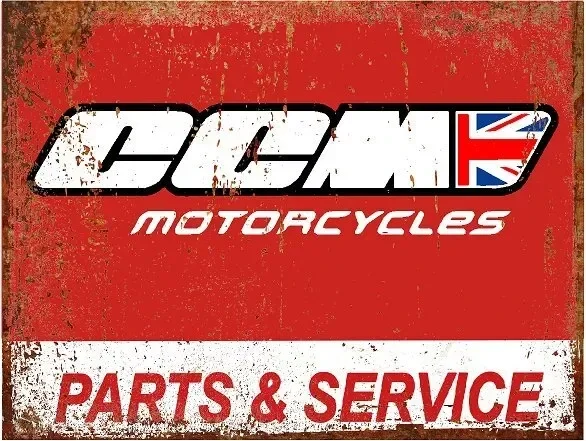 CCM MOTORCYCLES PARTS Retro RUSTED Look Metal Sign Gift Workshop Kitchen CAVE