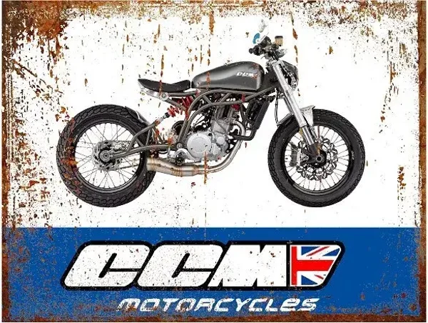 CCM SPITFIRE BOBBER MOTORCYCLE Retro Metal Sign Workshop Kitchen Cave