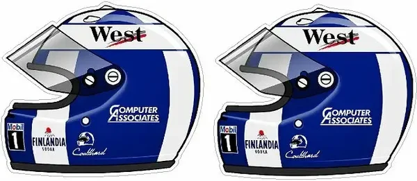 DAVID COULTHARD F1 HELMET RETRO STICKERS x2