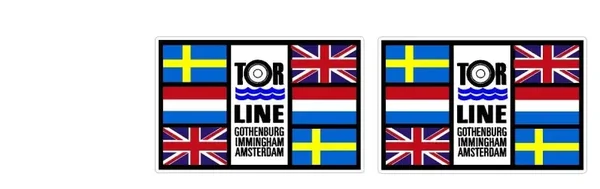 TOR Line Freight Ferry Shipping Retro Truck Lorry Sticker / Decal x2