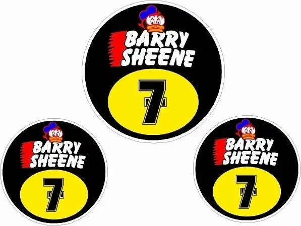 BARRY SHEENE CIRCLES MOTORCYLING RACING MOTORSPORT Sticker Car Decal Stickers x3