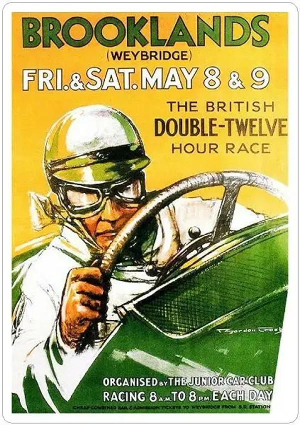 RETRO BROOKLANDS SIGN / PLAQUE GARAGE METAL SIGN WORKSHOP