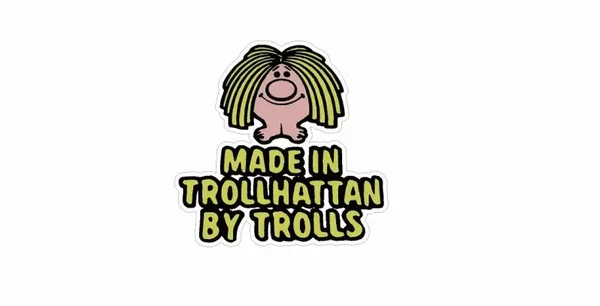 SAAB TROLLS GOLD STICKERS x2