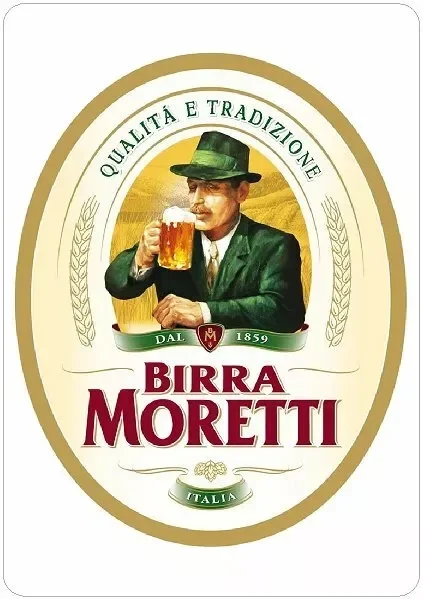 2 x Birra Moretti label Beer lager Colour logo Fridge Freezer Sticker or wall