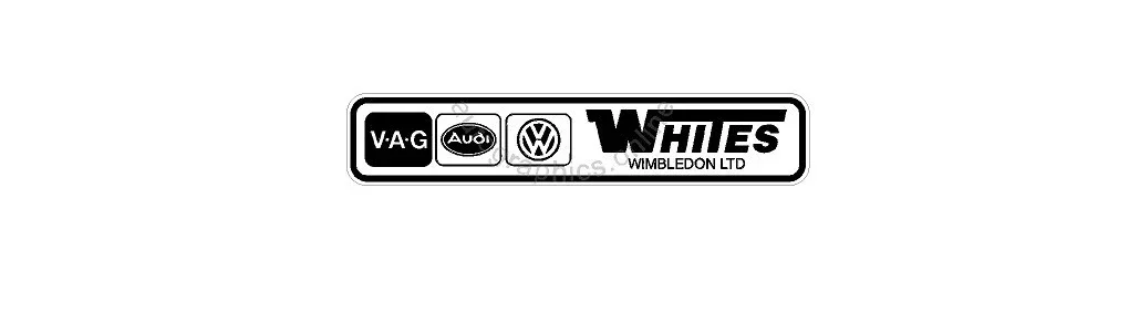 WHITES REAR SCREEN VAG RETRO DEALER STICKER CLEAR BACKED STICKER