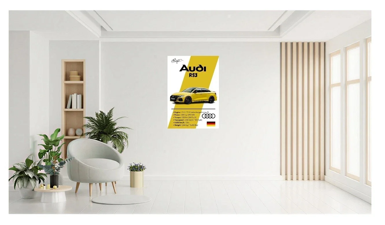 AUDI RS3 Rs 3 Sign POSTERS GIFT WALL GARAGE WORKSHOP POSTER various sizes