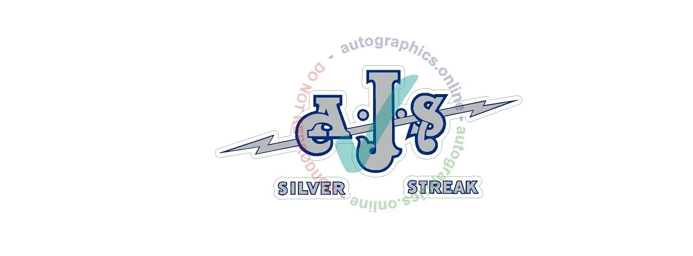 AJS SILVER STREAK MUDGUARD CLEAR BACKGROUND NO WHITE Decal BIKE Motorcycle